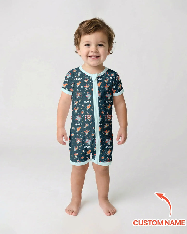 Space Soccer Bamboo Shorty Zippy