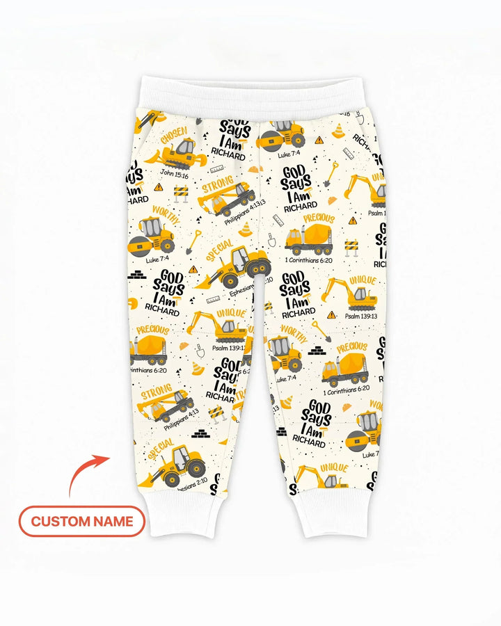 Custom Name God Says I Am Boy Bamboo Jogger