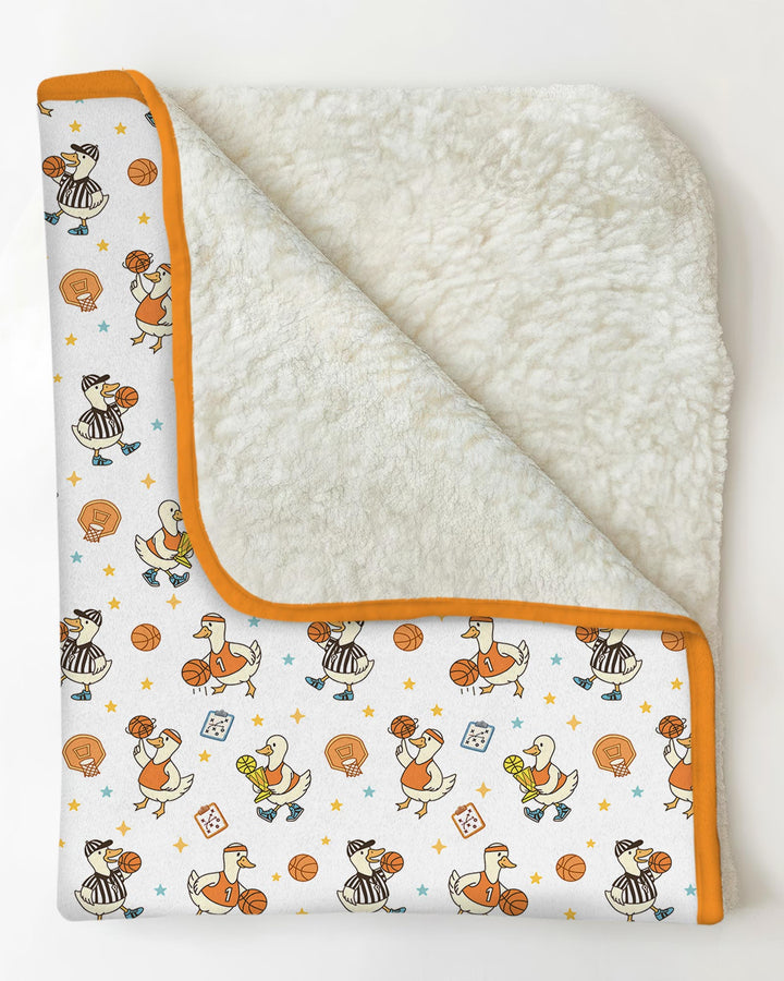 Silly Goose Playing Basketball Bamboo Blanket