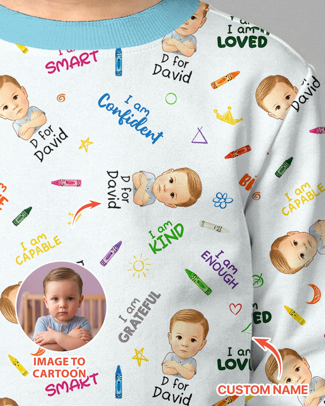 Kids Affirmations Custom  Bamboo Crewneck Sweatshirt