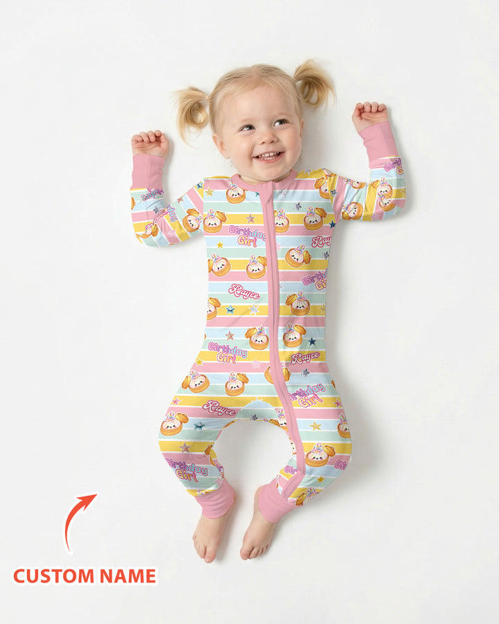 Custom Dumpling Birthday Girl  Bamboo Convertible Zippy