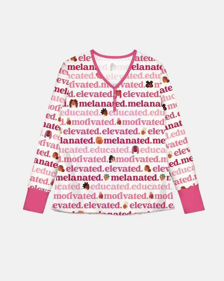 Educated Motivated Elevated Melanated Bamboo Women Pajama Set