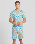 Hamsa Hand Bamboo Men Short Sleeve Short Pajama Set