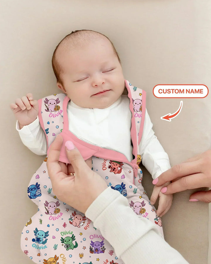Custom Name Cute Hobby Axolotl Bamboo Sleep Bag