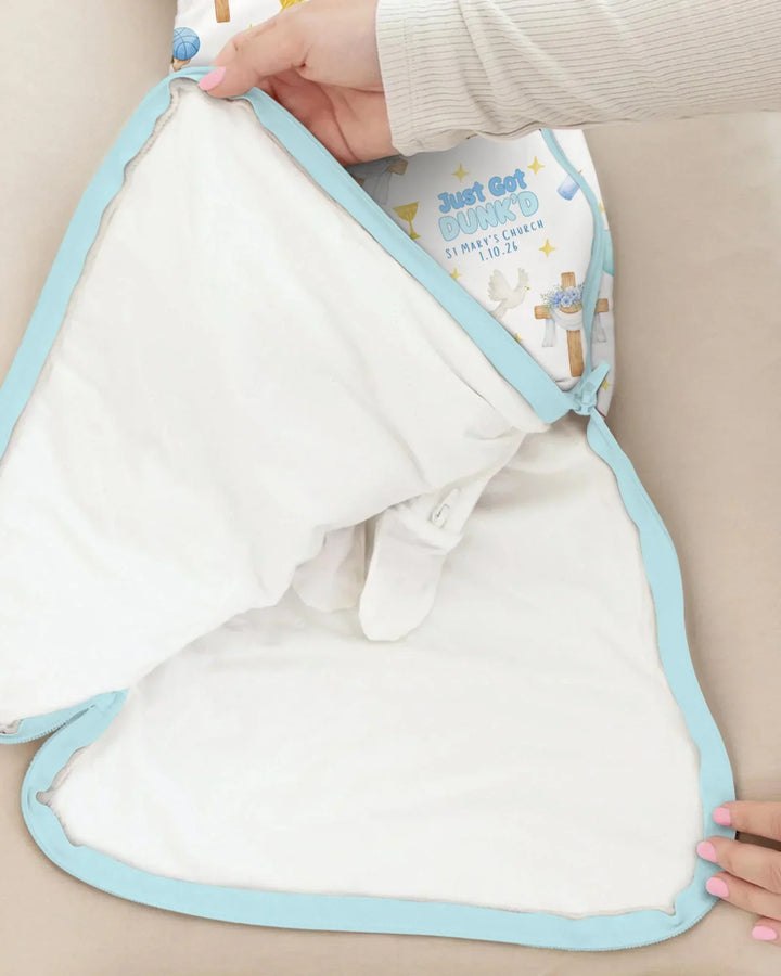 Custom Name Baptism Just Got Dunk'd Bamboo Sleep Bag