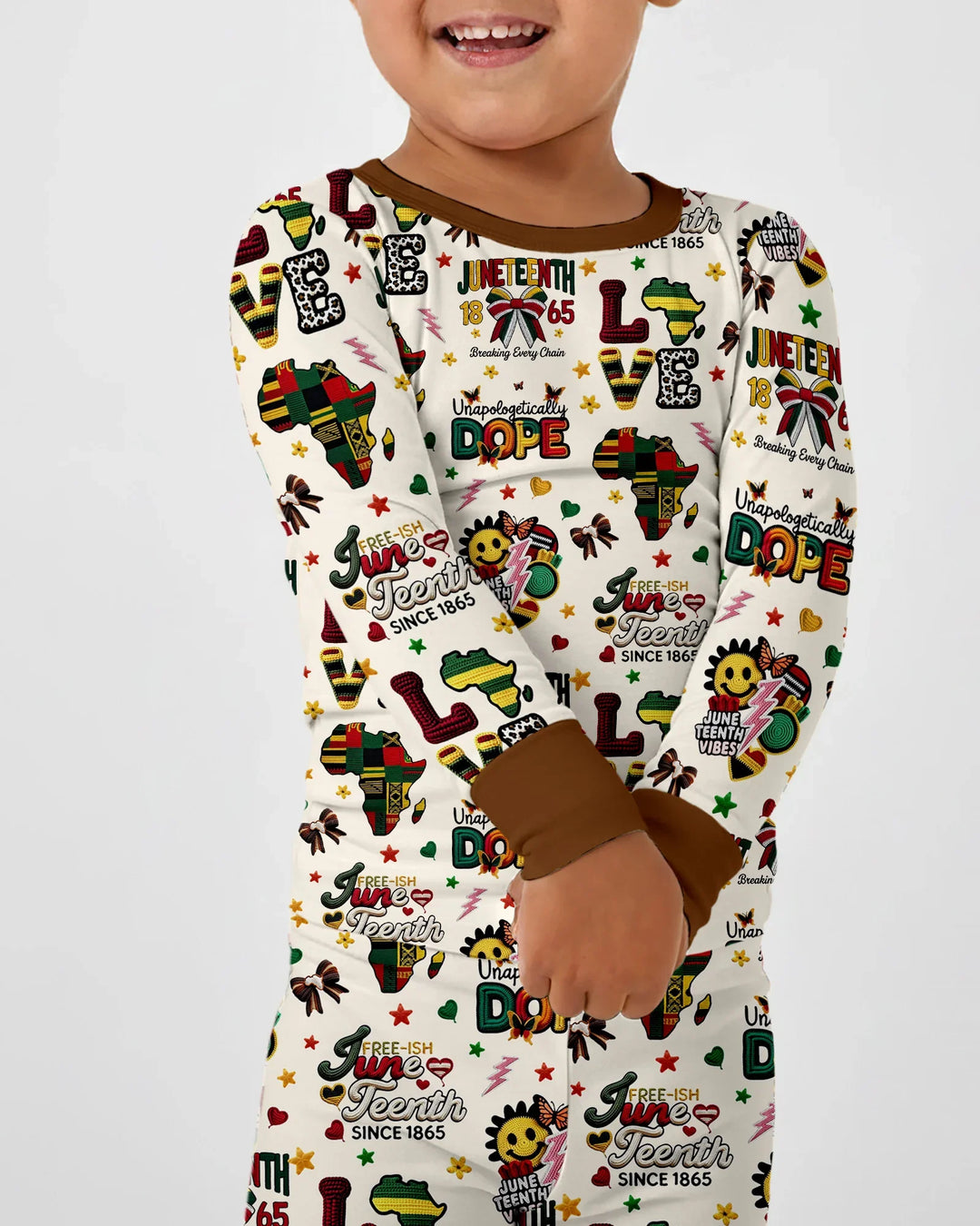 Juneteenth Breaking Every Chain Bamboo Two Piece Long Sleeve Pajama Set