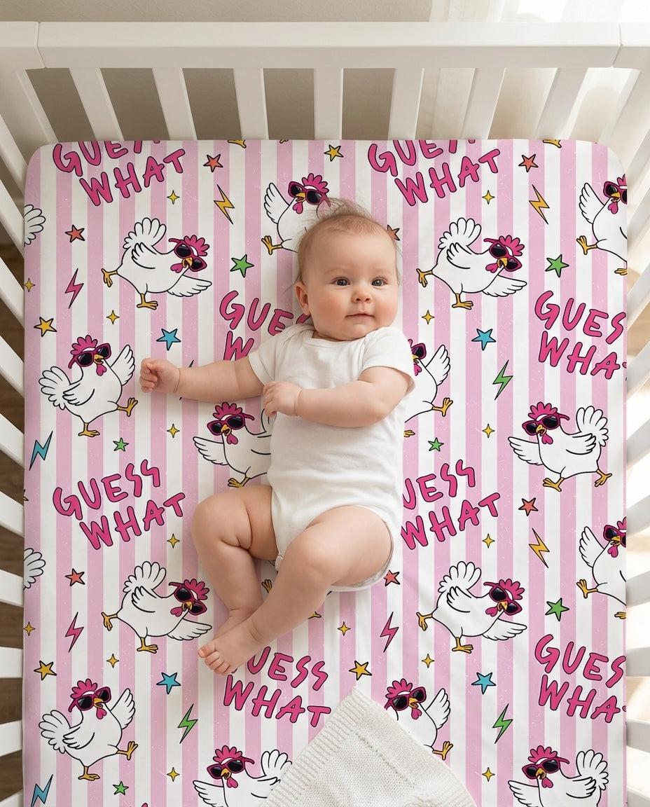 Guess What Chicken Butt! Bamboo Fitted Crib Sheet
