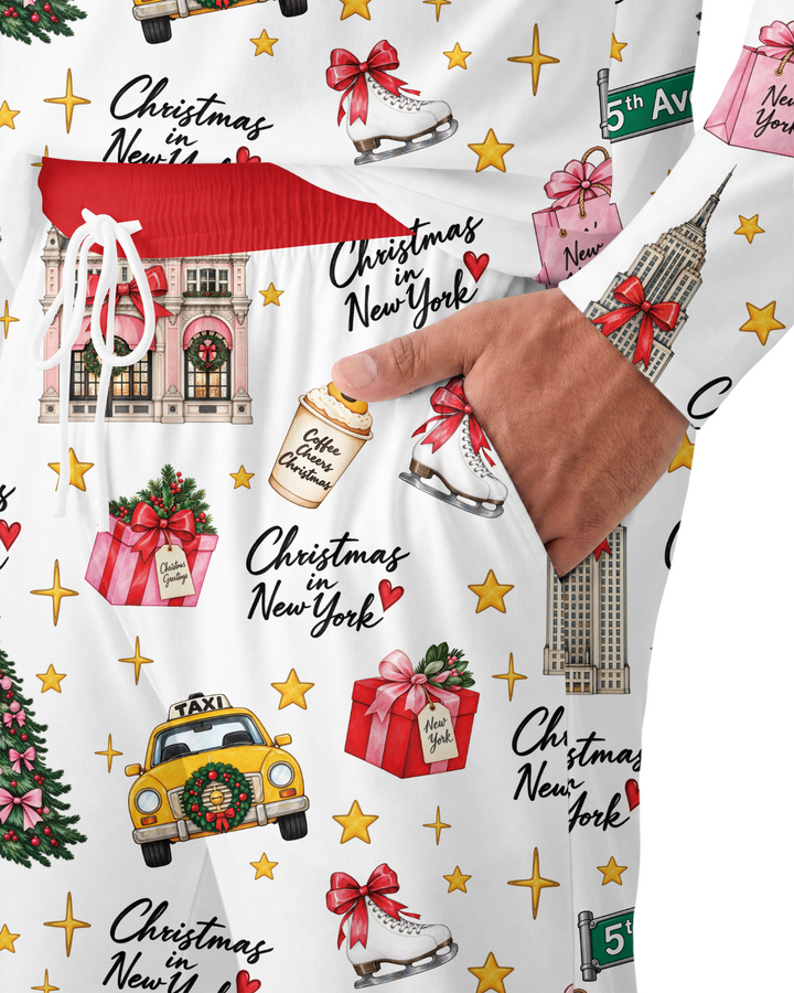 Christmas In NYC Bamboo Men's Pajama Set