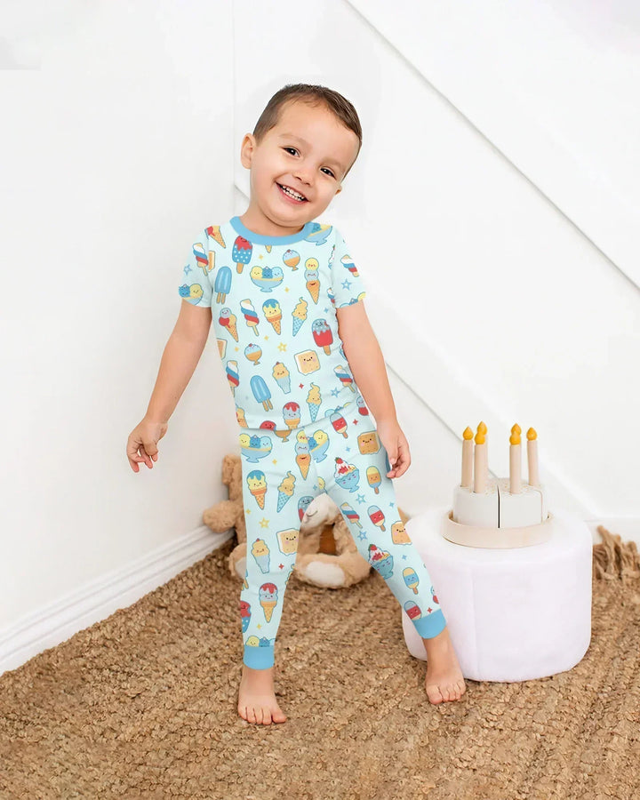American Ice cream Bamboo Two Piece Short Sleeve Pajama Set
