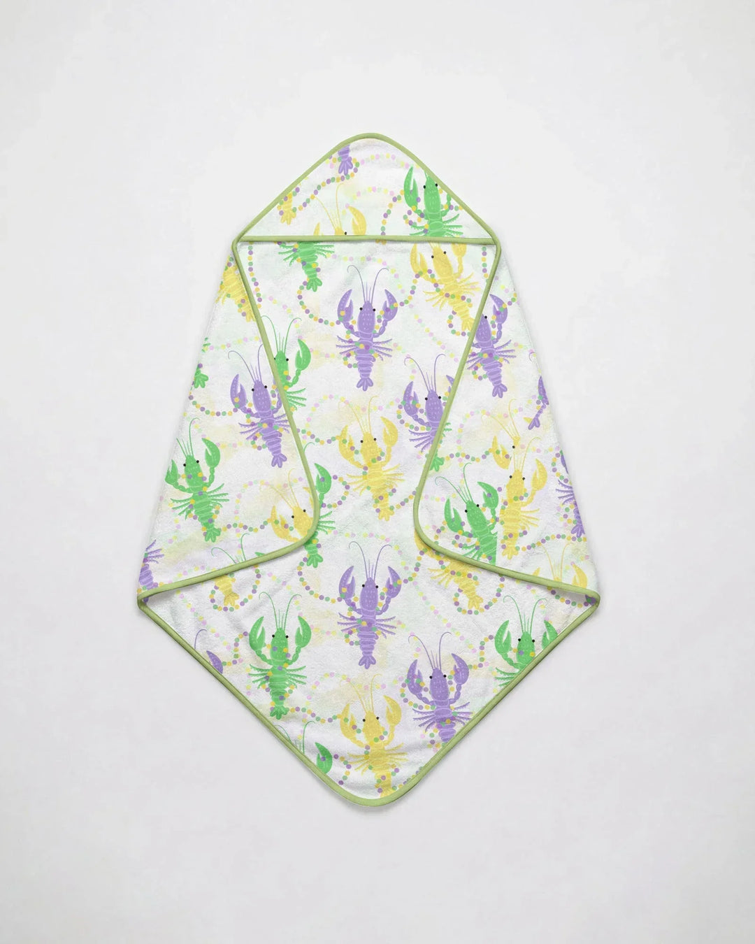 Mardi Gras Crawfish Family Matching Hooded Bamboo Towel Set