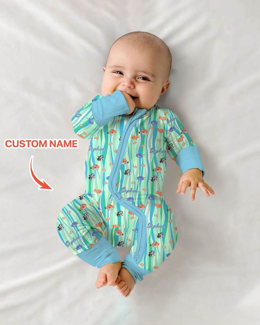 Custom Name Summer Beach Bamboo Convertible Zippy