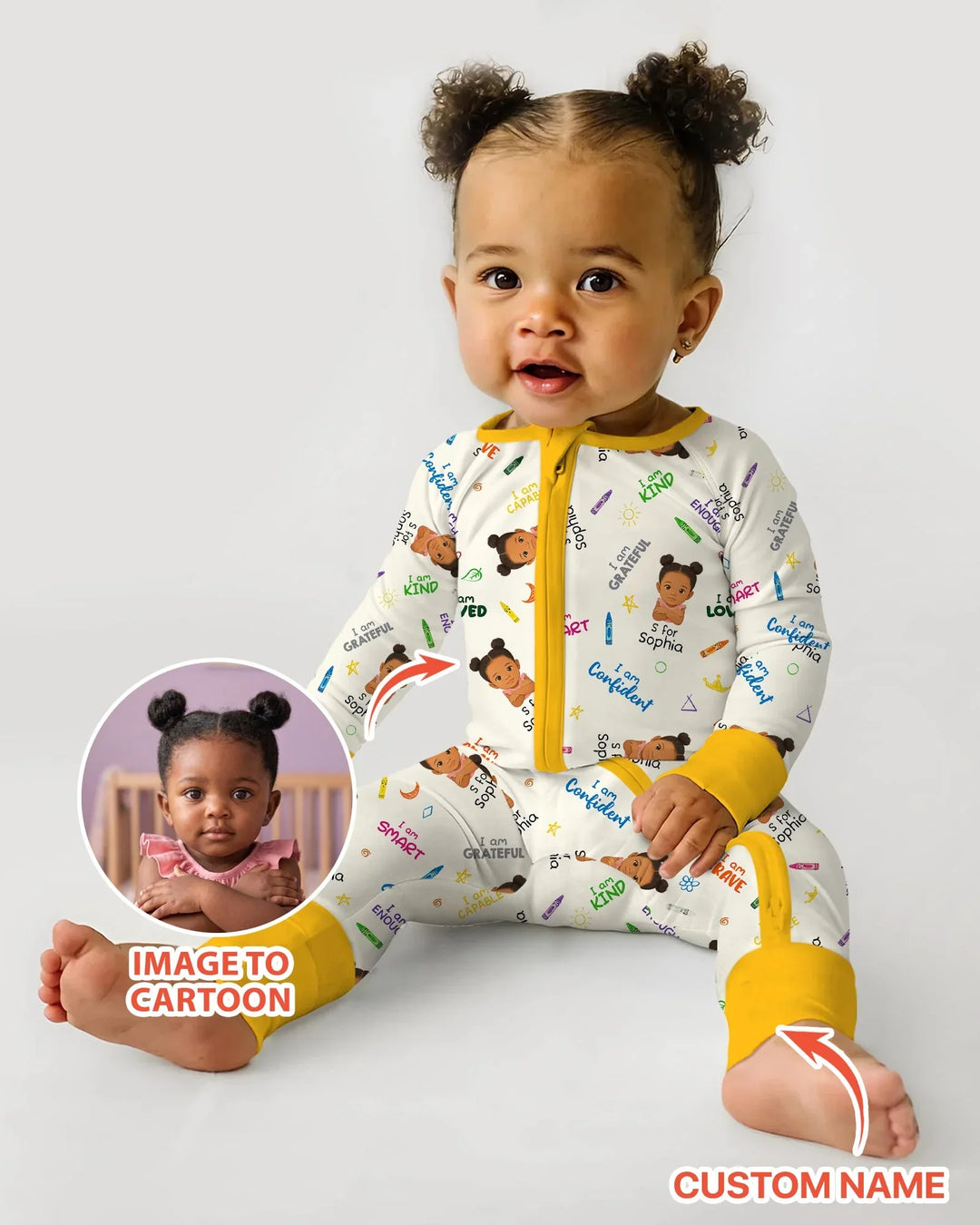Kids Affirmations Custom  Bamboo Convertible Zippy