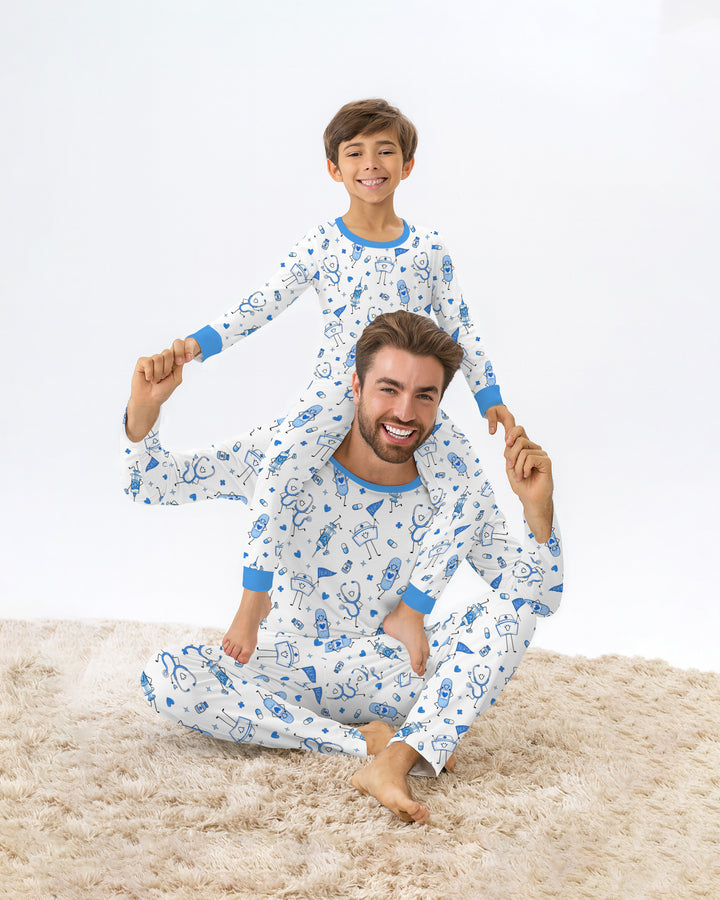 Cute Nurse Crew Bamboo Two Piece Long Sleeve Pajama Set