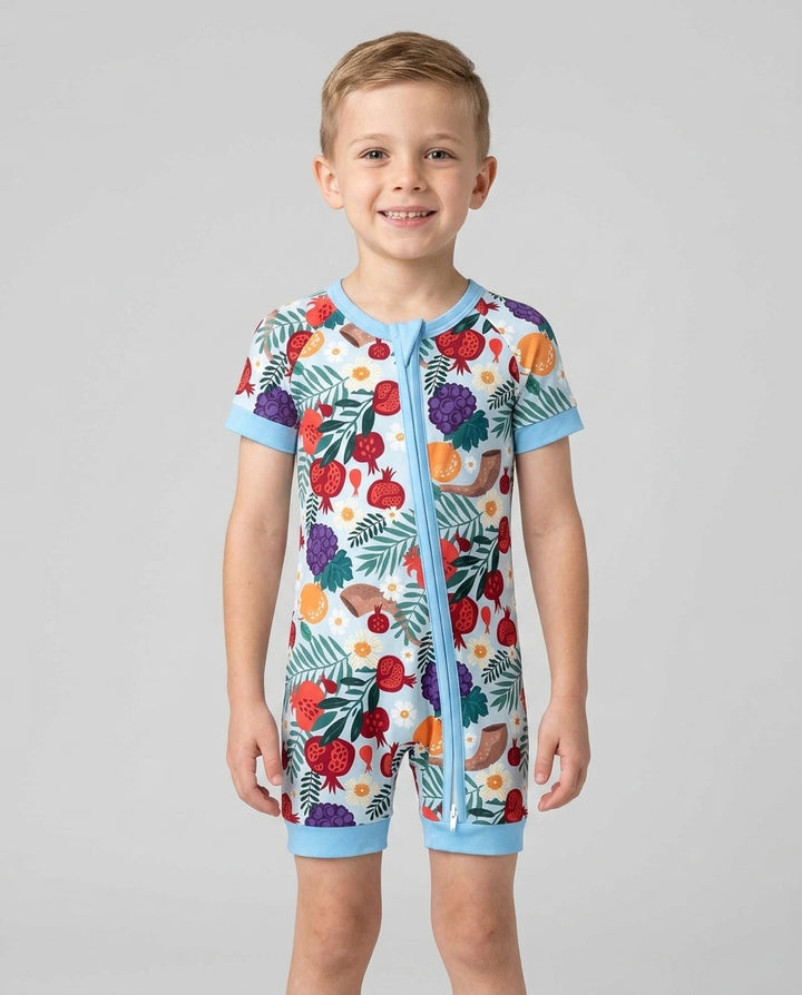 Pomegranate Blessings Night Family Matching Bamboo Shorty Zippy
