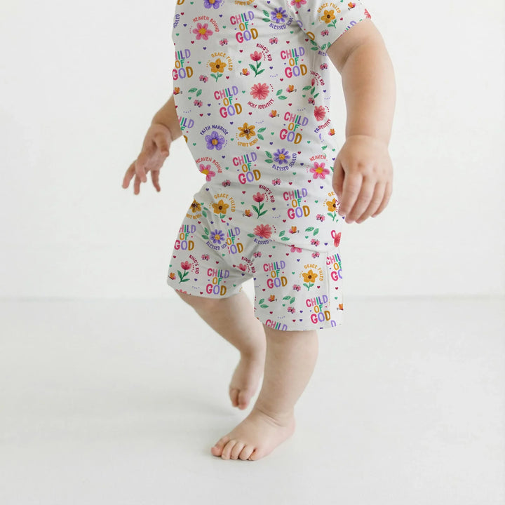 Child of God Bamboo Two Piece Short Sleeve Shorts Pajama Set
