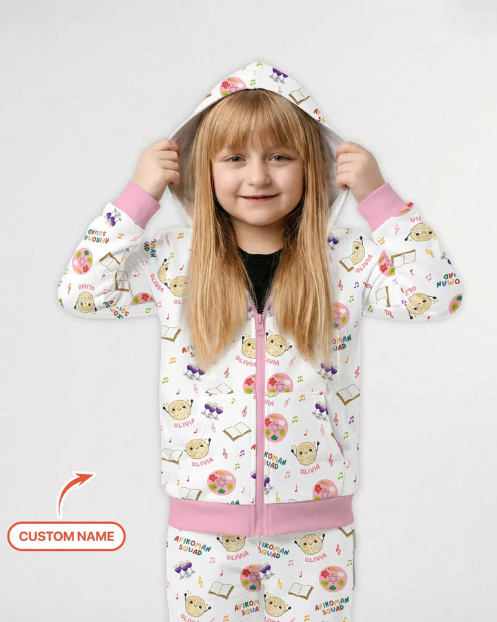 Custom Name Passover Afikoman Squad Bamboo Zip Hoodie
