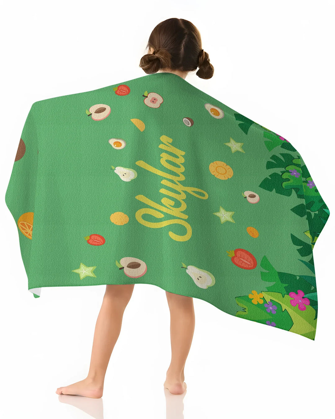 Personalised Fruits Palm Tree Marine Animals Bamboo Beach Towel