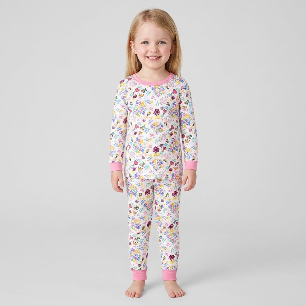 Template Bamboo Two Piece Long Sleeve Pyjamas Set