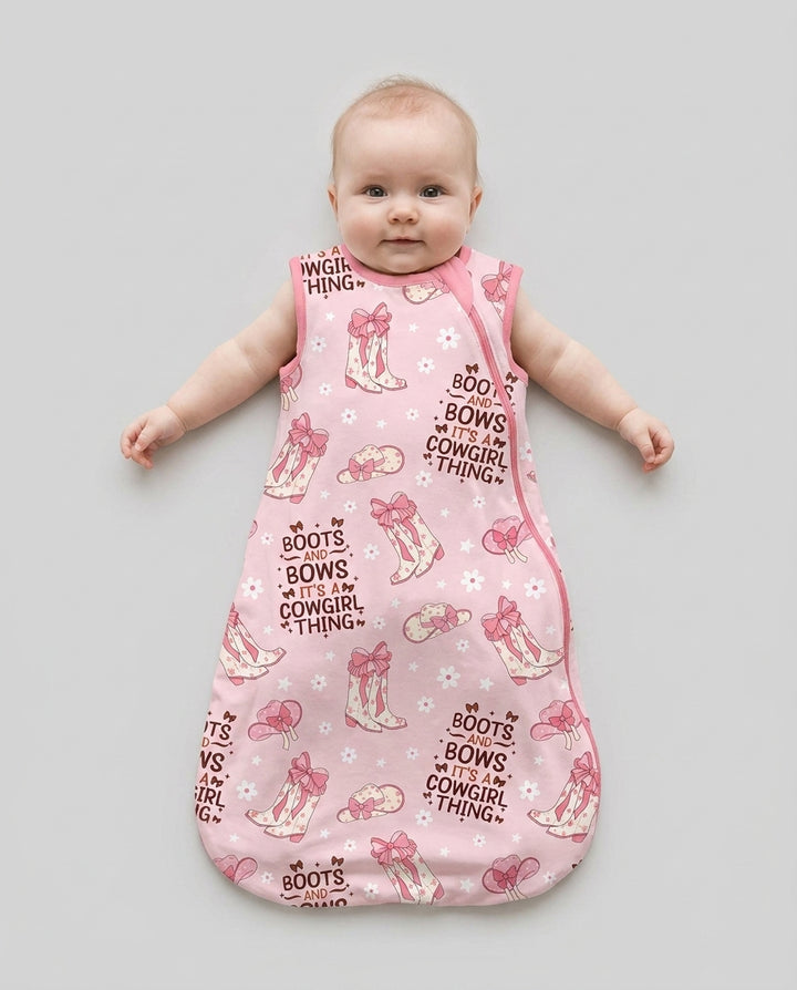 Western Cowgirl Boots And Bows Bamboo Sleep Bag