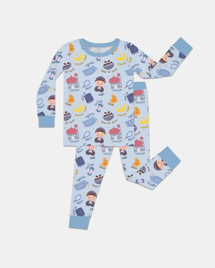 Happy Ramadhan Bamboo Two Piece Long Sleeve Pajama Set