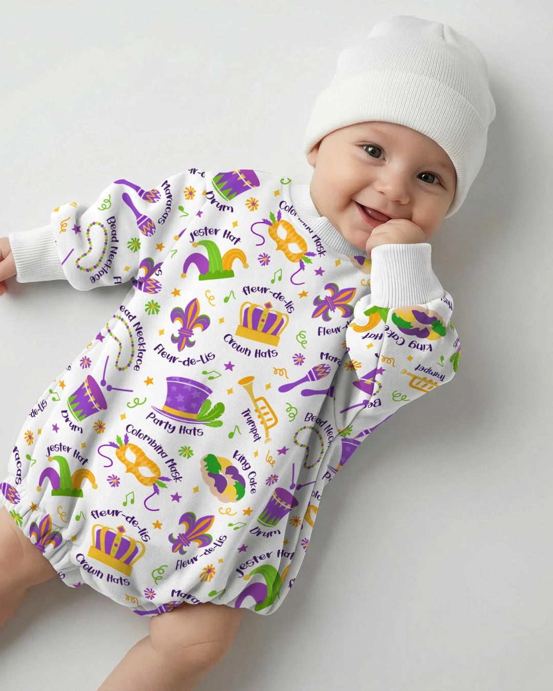 Mardi Gras Family Matching Bamboo Bubble Romper