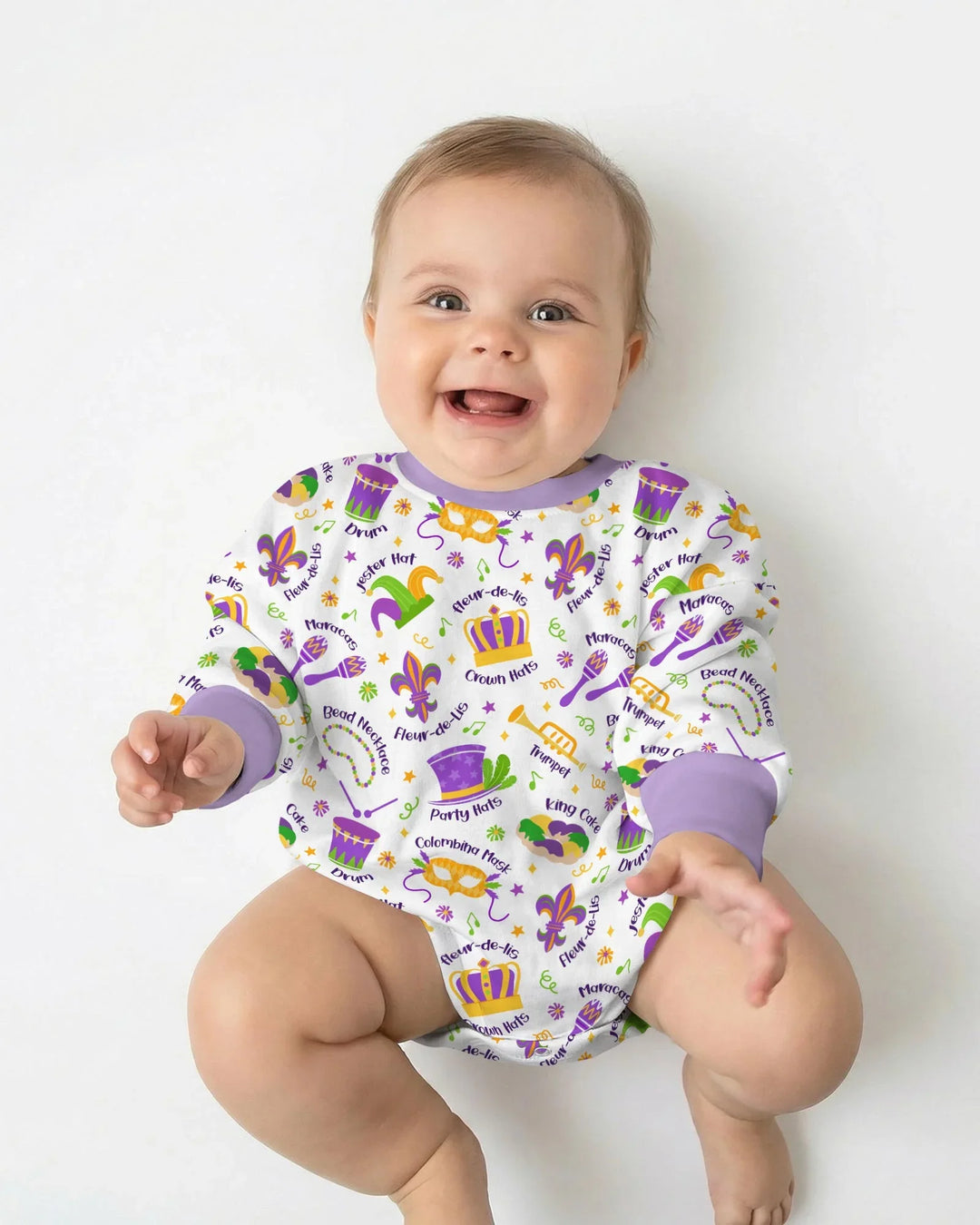 Mardi Gras Family Matching Bamboo Bubble Romper