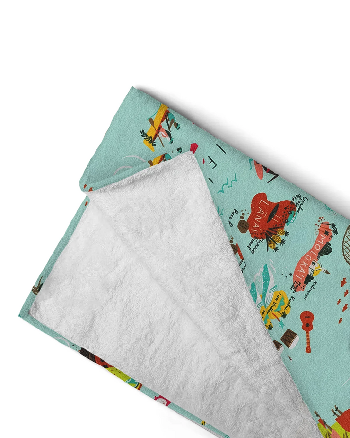 Hawaiian Islands Bamboo Beach Towel
