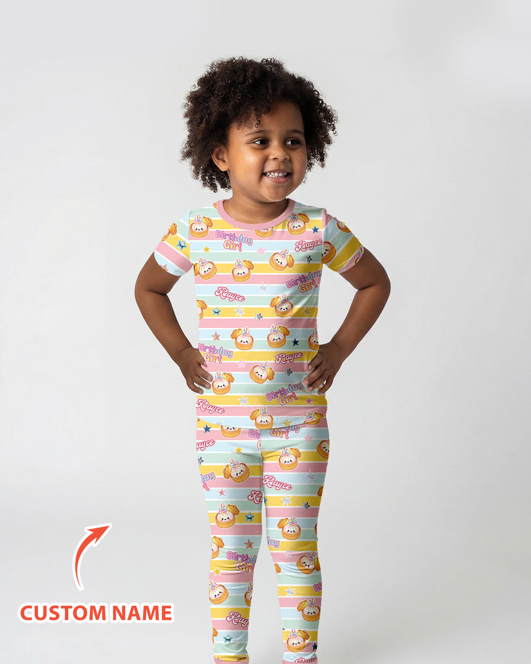 CUSTOM Template Bamboo Two Piece Short Sleeve Pyjamas Set