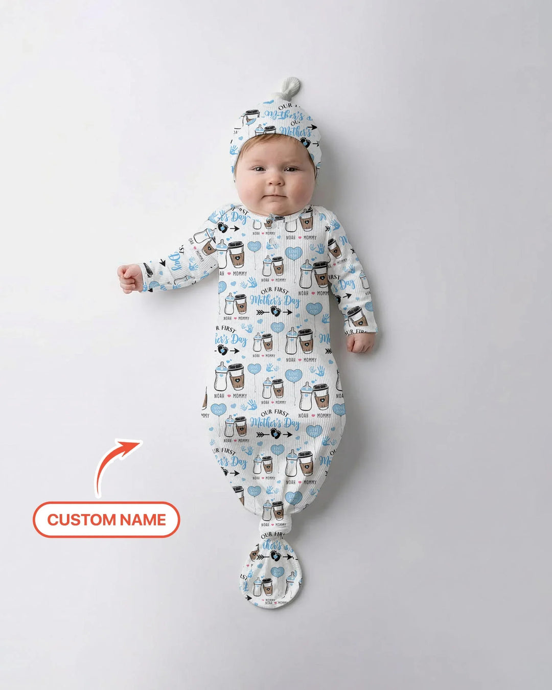 Custom Name First Mother's Day Drink Bamboo Knot Gown