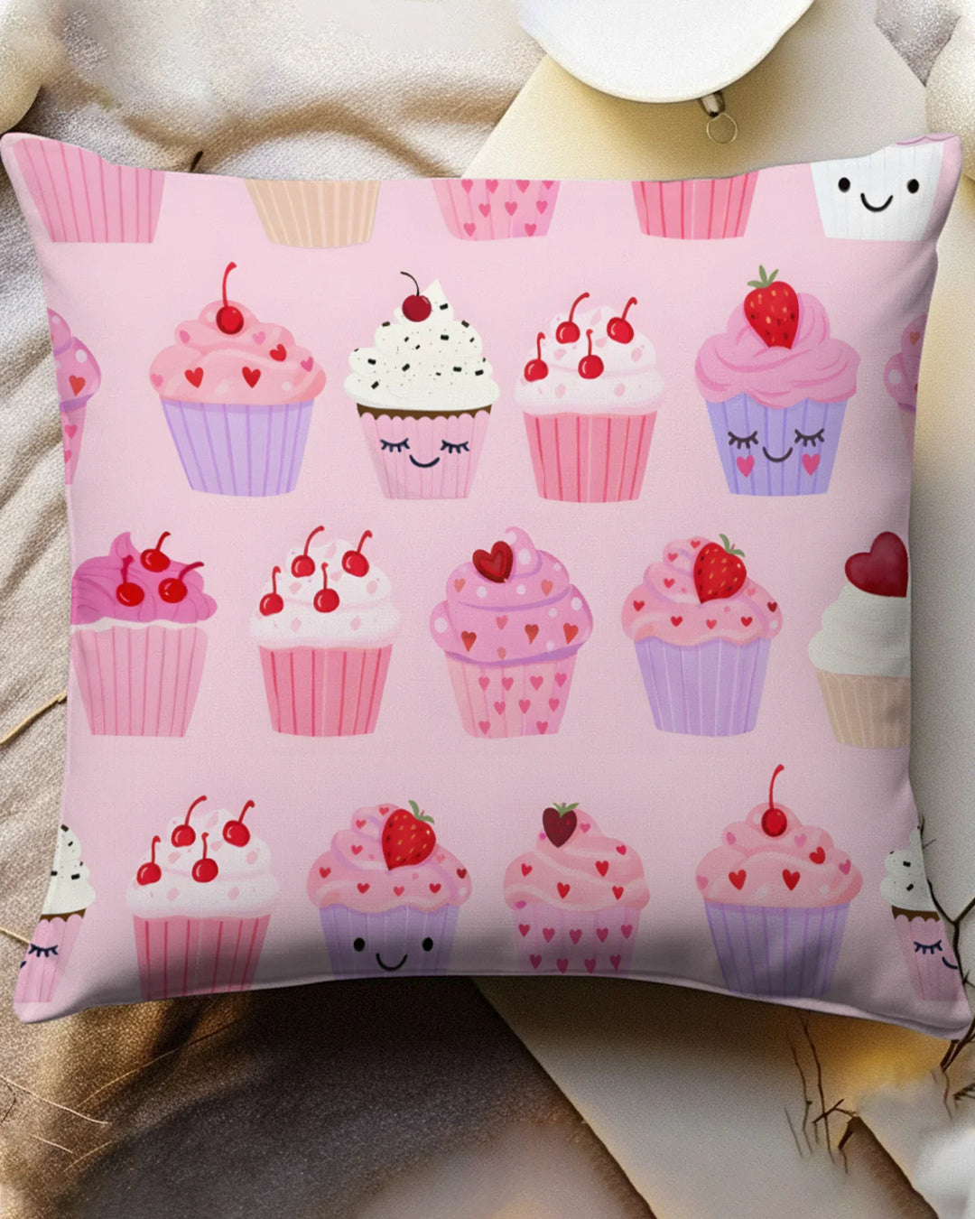 Valentine Emotional Cupcakes Bamboo Pillow Case