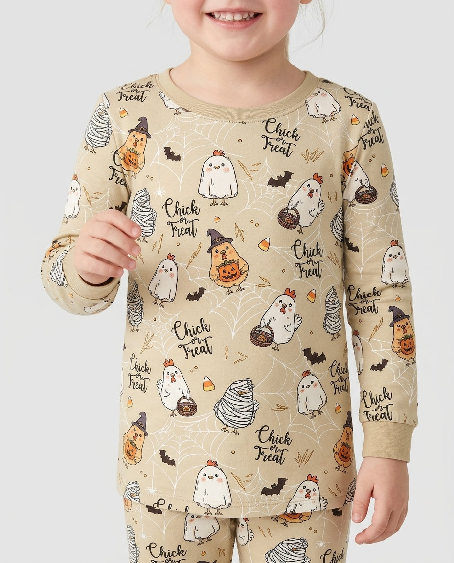 Chick Or Treat Bamboo Two Piece Long Sleeve Pajama Set
