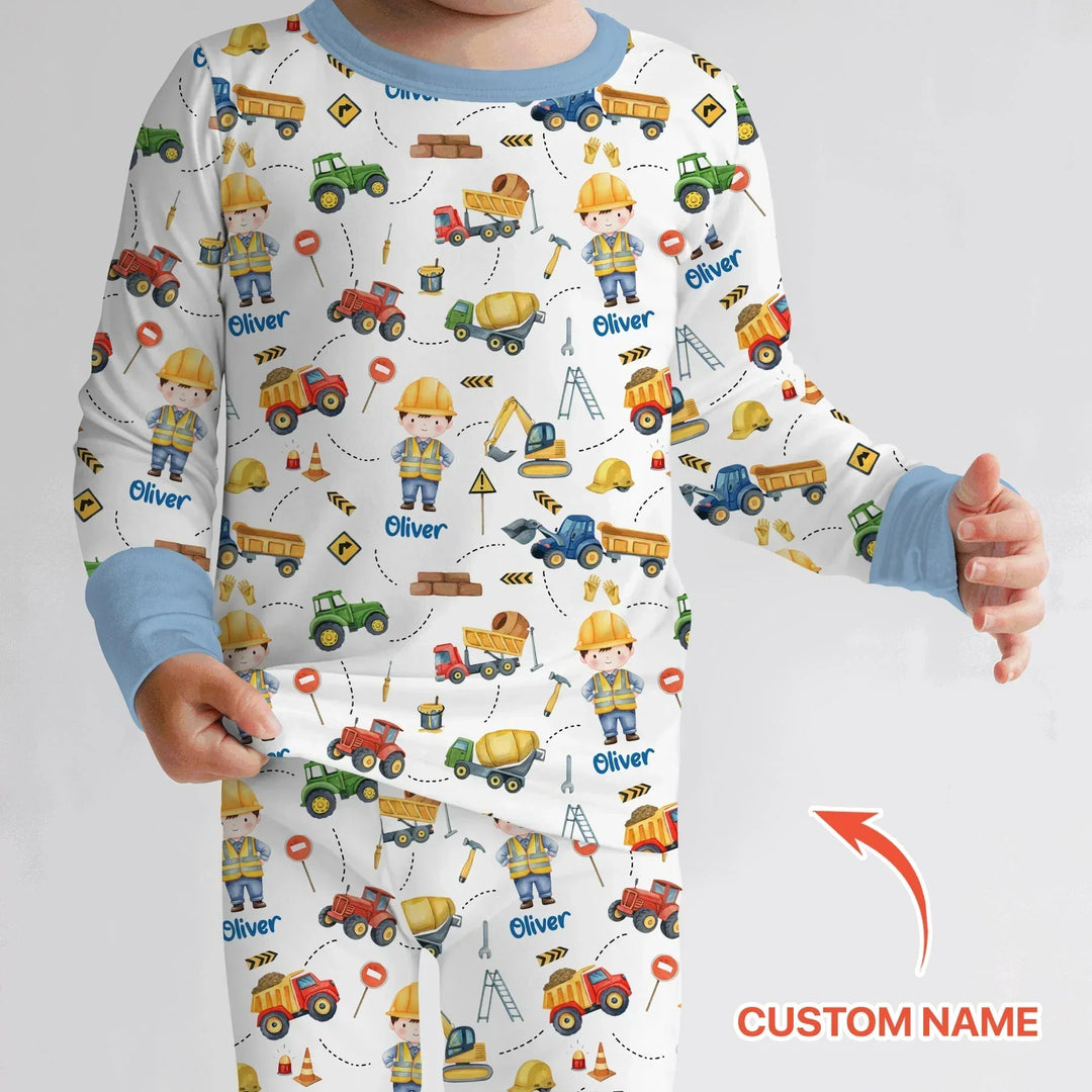 Custom Character Little Digger Adventures Bamboo Two Piece Long Sleeve Pajama Set