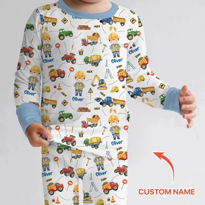 Custom Character Little Digger Adventures Bamboo Two Piece Long Sleeve Pajama Set