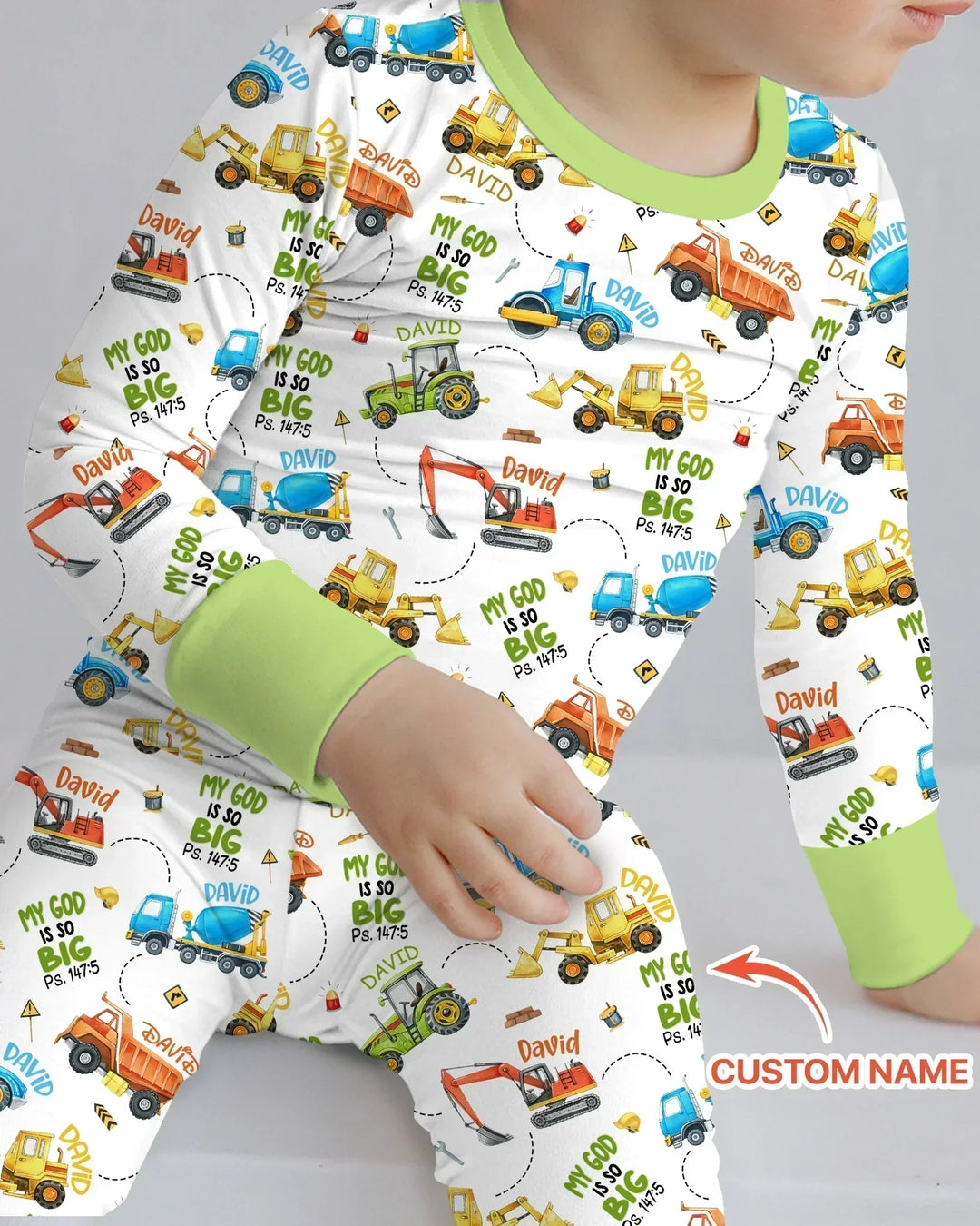 My God Is So Big Custom Name Bamboo Two Piece Long Sleeve Pajama Set
