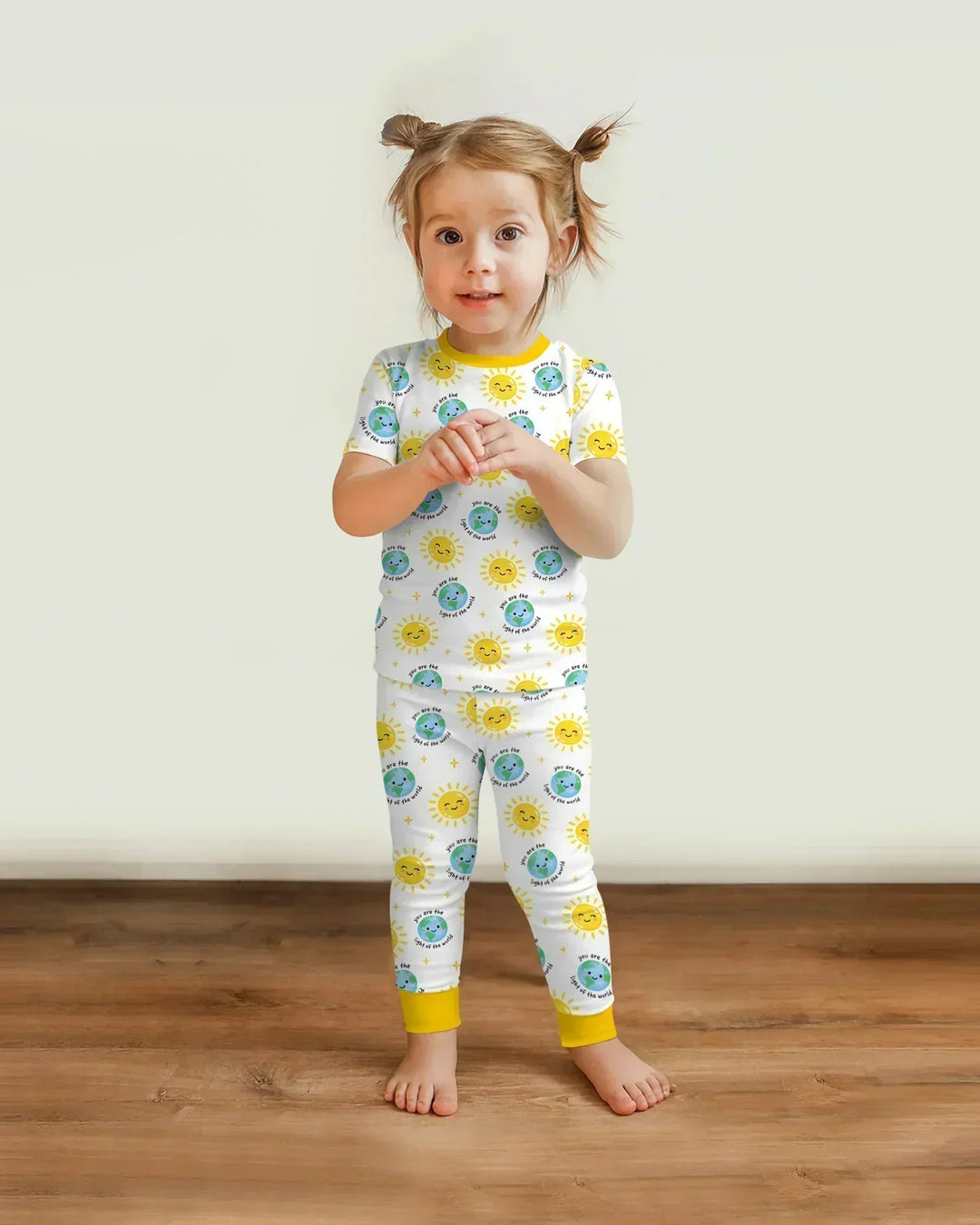 Matthew 5:14 Light of the World Bamboo Two Piece Short Sleeve Pajama Set
