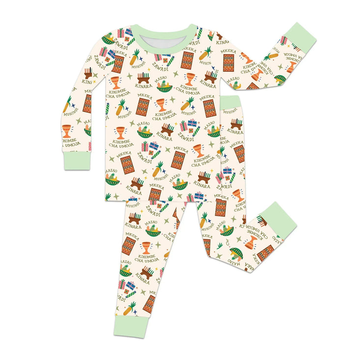 Kwanzaa Spirit Bamboo Two Piece Long Sleeve Pajama Set