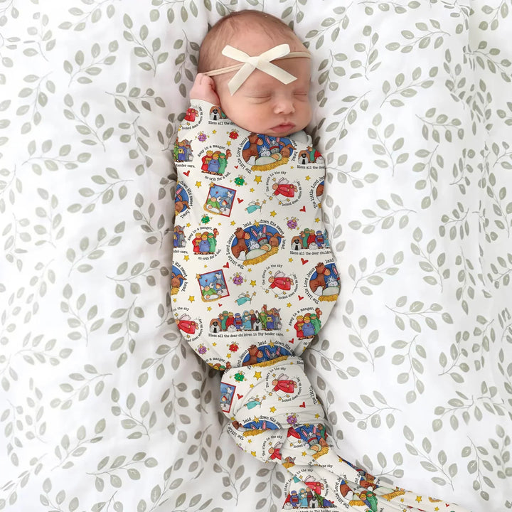 Away In A Manger Blessings Bamboo Swaddle Blanket