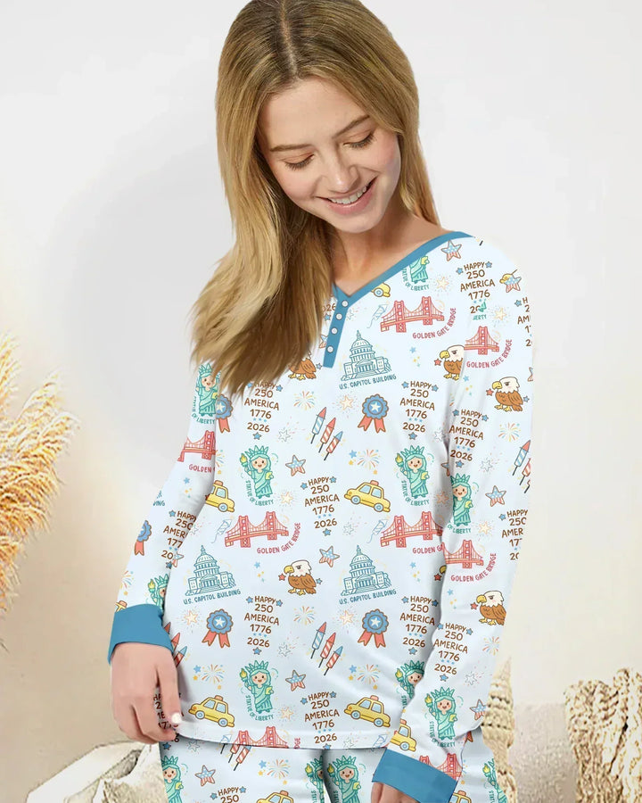 250 Years Of Freedom Bamboo Women Pajama Set
