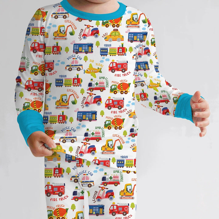 Beep Beep Adventure Bamboo Two Piece Long Sleeve Pajama Set