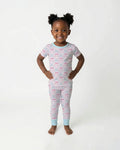 Cherry Baseball Softball Mom and Girl Matching Bamboo Two Piece Short Sleeve Pajama Set