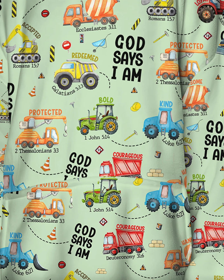 God Says I Am Boy Bamboo Blanket Hoodie