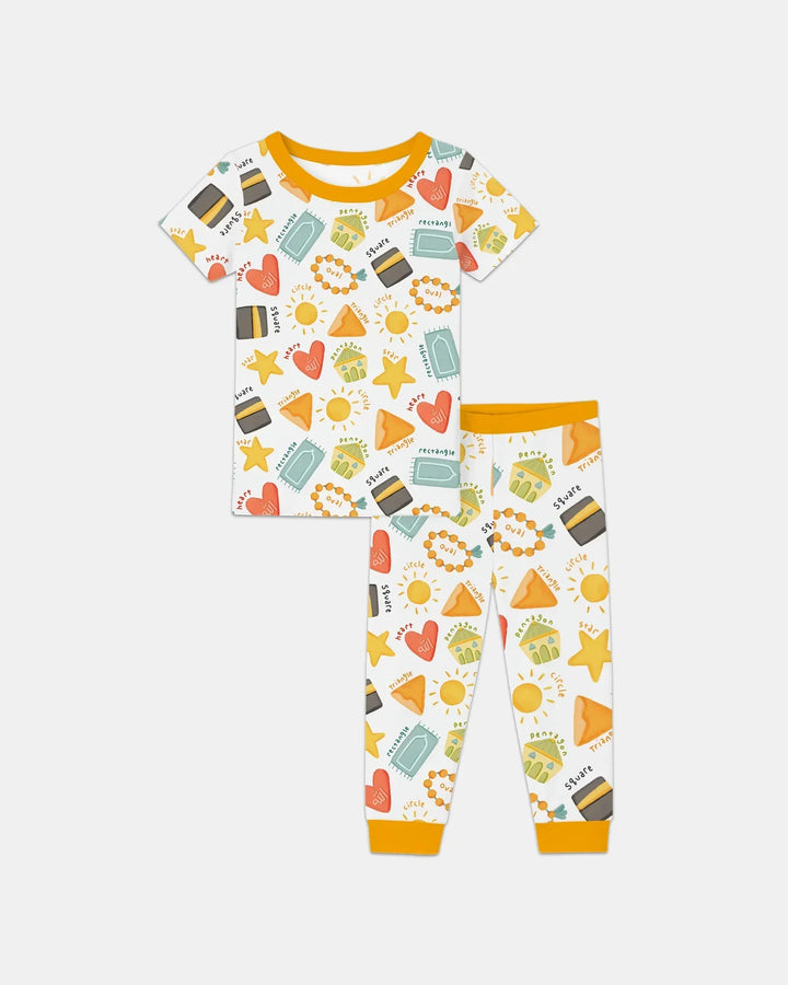 Islamic Shapes Bamboo Two Piece Short Sleeve Pajama Set