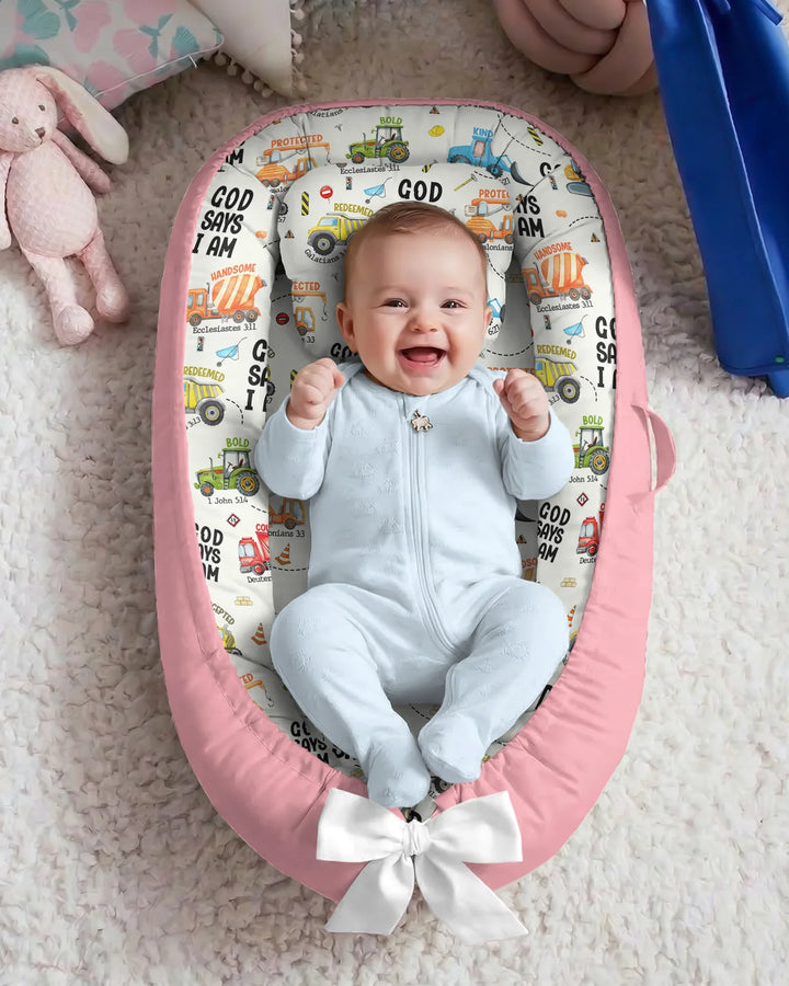 God Says I Am Boy Bamboo Baby Nest Bed