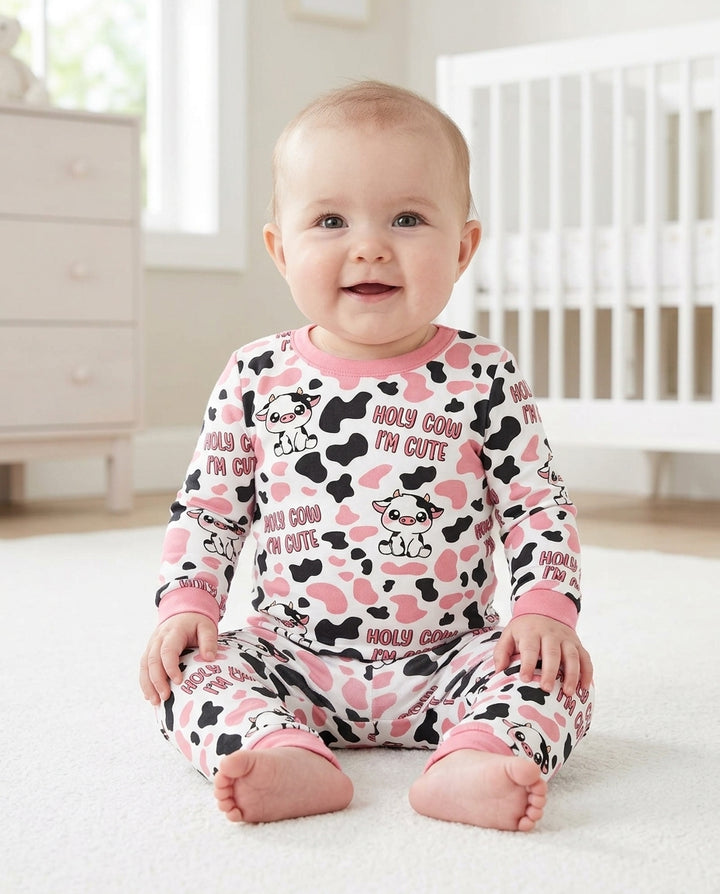 Holy Cow I'm Cute Bamboo Two Piece Long Sleeve Pajama Set