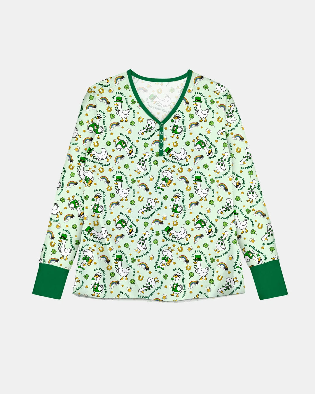 St. Patrick's Day Silly Goose Bamboo Women Pajama Set