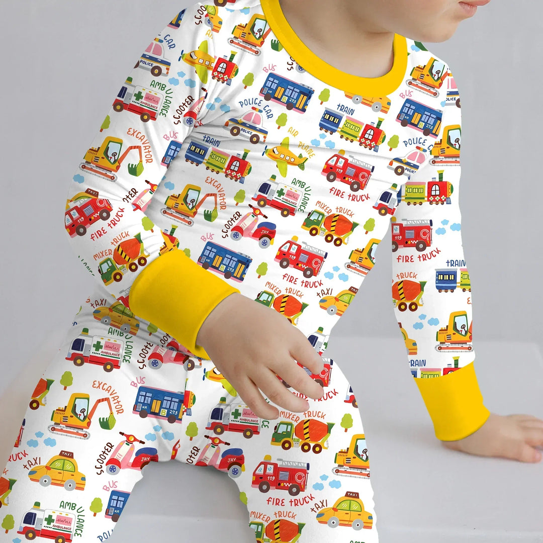 Beep Beep Adventure Bamboo Two Piece Long Sleeve Pajama Set