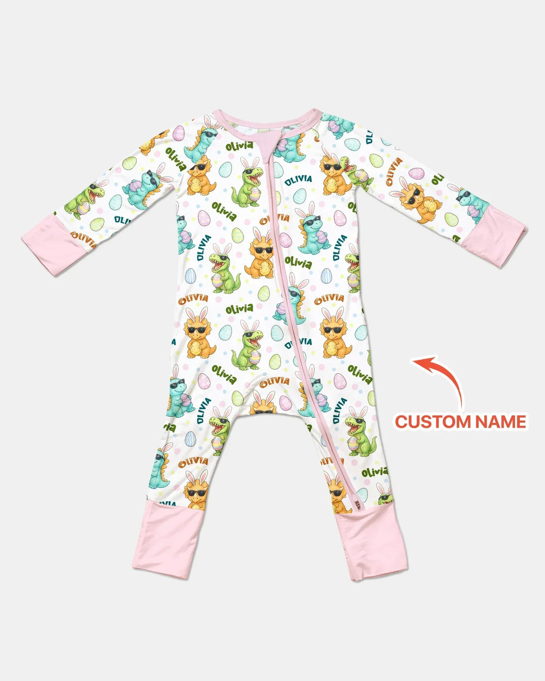 Custom Name Dinosaur on the Hunt Bamboo Convertible Zippy