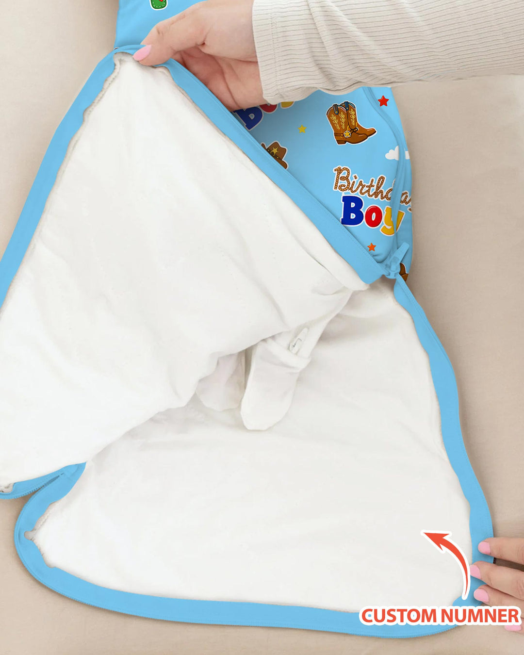 Custom Birthday Western Boy Bamboo Sleep Bag