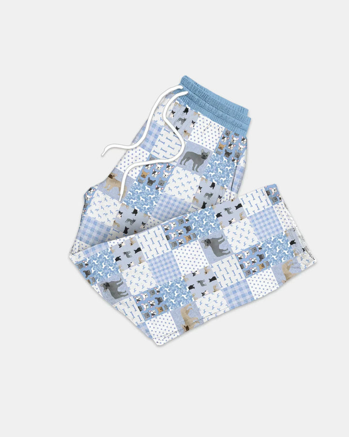 Frenchies Patchwork Family Matching Bamboo Men's Pajama Set
