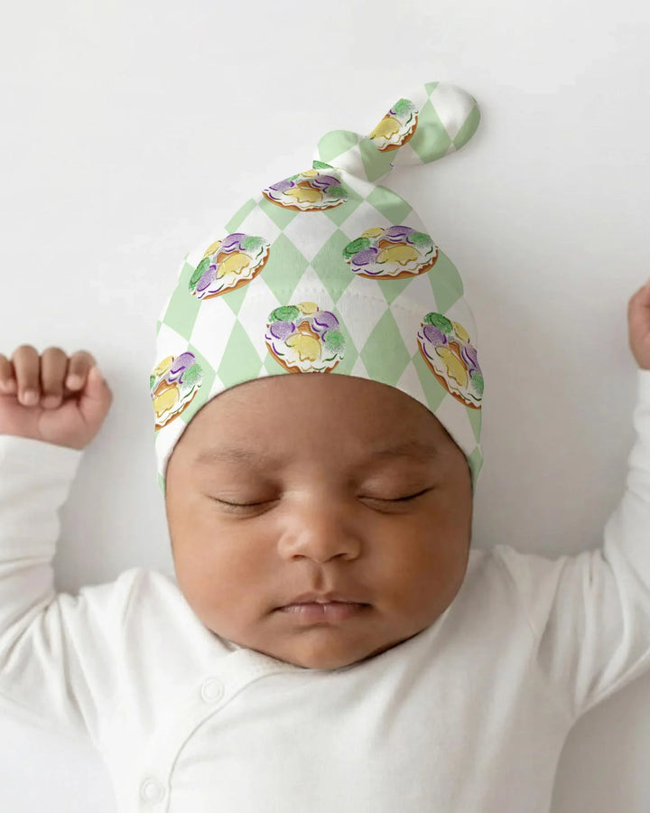 Mardi Gras Donut Bamboo Knotted Hat
